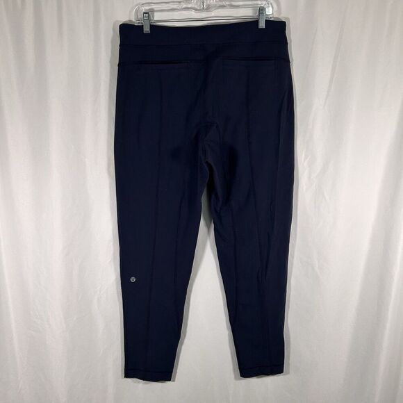 Lululemon Pants Women's 34 Navy Blue Pull On Stretchy Pockets Pleated - Picture 6 of 11